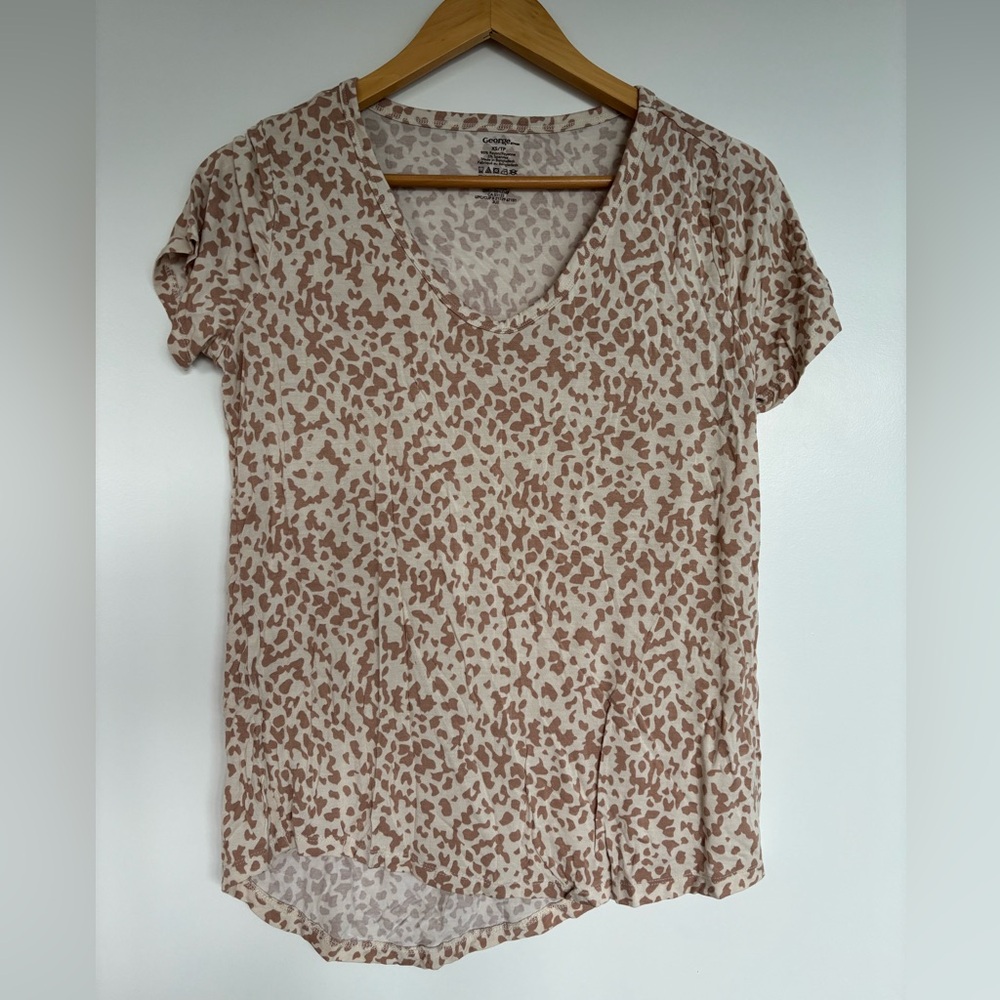 JOE FRESH/GEORGE 18-19” PTP 2 Pc Set of Women's Tops, Purple/Leopard, Size L/XS - Picture 7 of 16